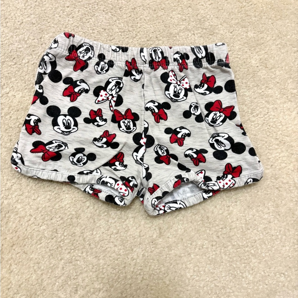 Disney Minnie Mouse Kids Shorts - Gray with Red Accents